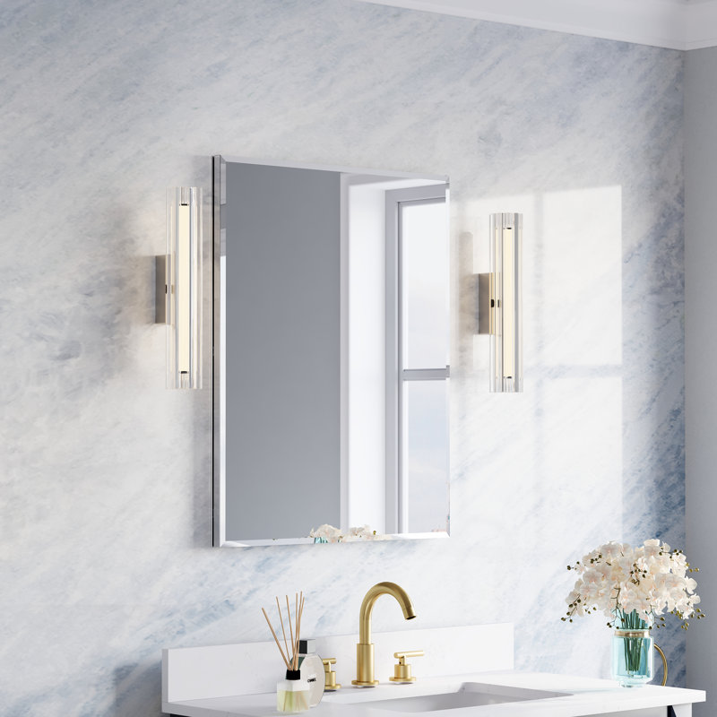 24''W x 30" H Recessed or Surface Mount Bathroom Mirror Beveled Medicine Cabinet  With Adjustable Glass Shelves, Left
