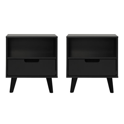 Merrylee 1-Drawer Nightstands with Open Cubby