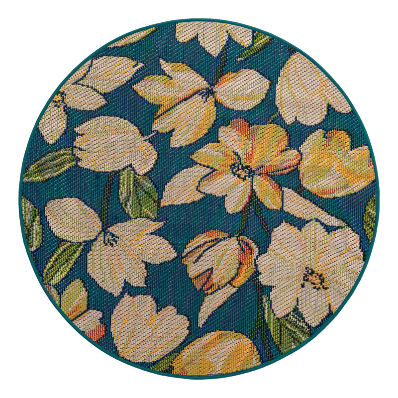 Camalu Higgin Indoor/Outdoor Area Rug, Rond 4 pi 1 po