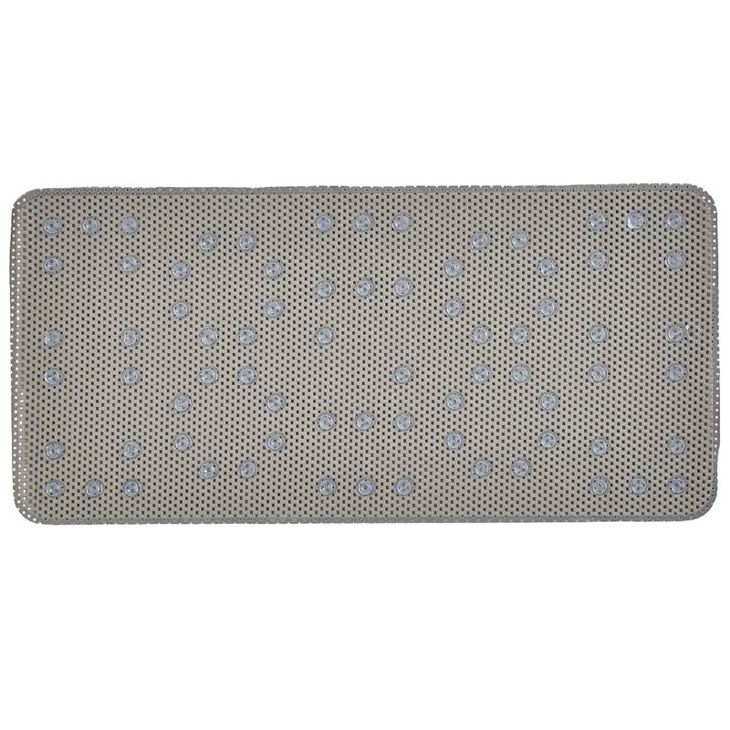  Extra Long Cushioned Bath Mat in Light Grey, Gray Brown