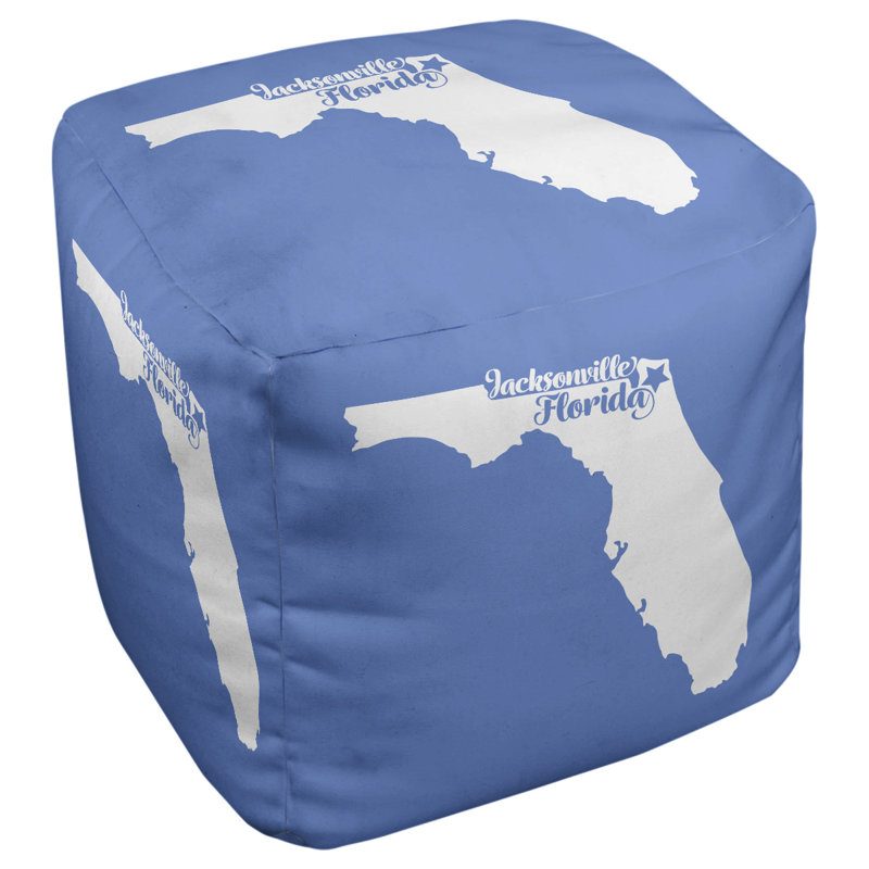 Repose-pieds cube floride Jacksonville, Bleu