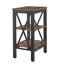 Alonso 24,2 po de haut table de chevet en forme de X à 3 niveaux de rangement pour le salon de la chambre à coucher-2146140087-2074088825