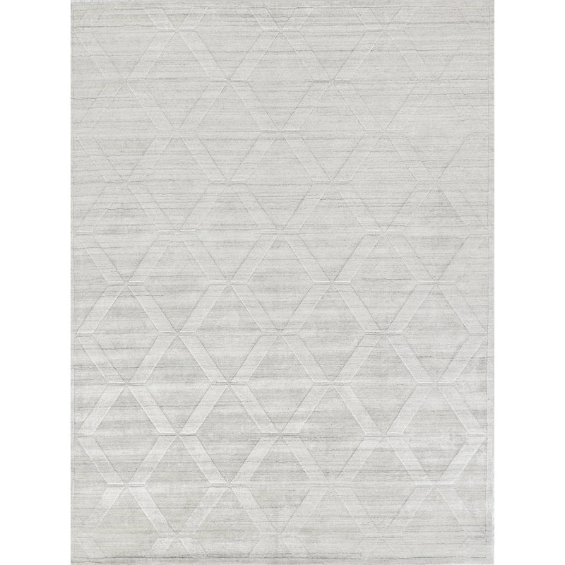 Lotus Handmade Wool/Bamboo Silk, Ivory Area Rug, Rectangle 10' x 14'