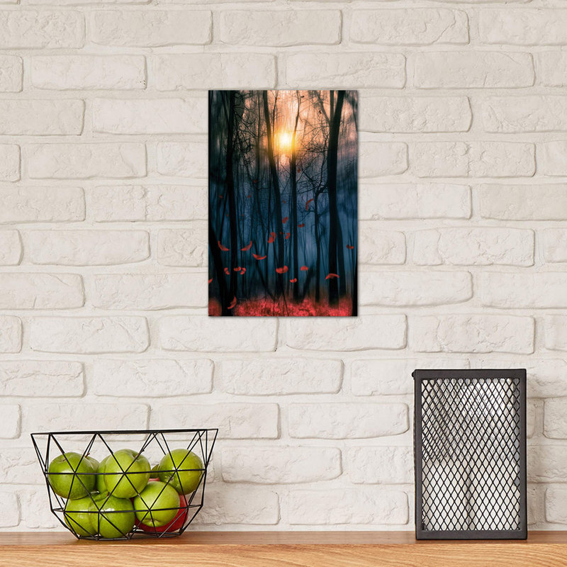 Red Feather Dance by Viviana Gonzalez - Wrapped Canvas Print, 20.32 cm H x 30.48 cm W