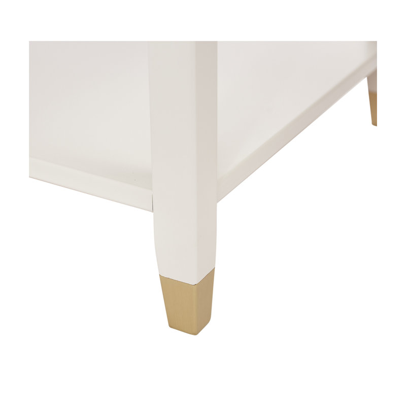 Athina Frame Coffee Table with Storage, White, White