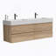 Meuble-lavabo Grace de 60 po avec lavabo en quartz d'ingénierie et tiroirs noirs doux, meuble-lavabo mural flottant pour salle de bain moderne, lavabo une pièce blanc brillant, KD-1346730346