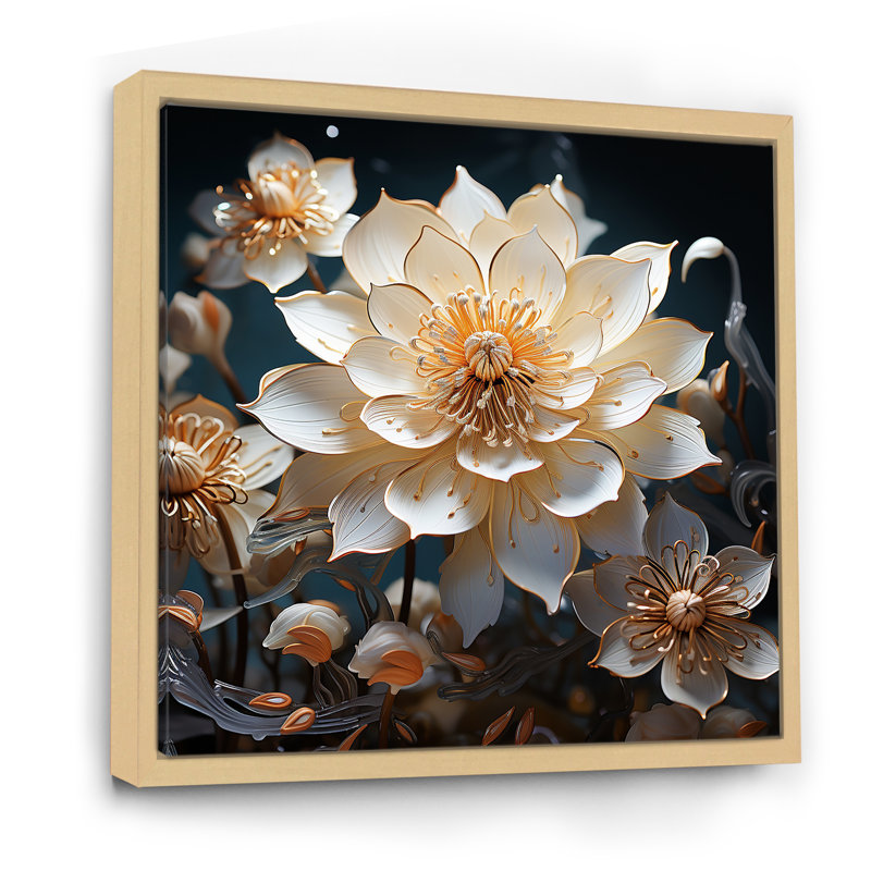 Opulent Reflections Lotus III - impression, Cadre naturel flottant, H 24 po x l 24 po