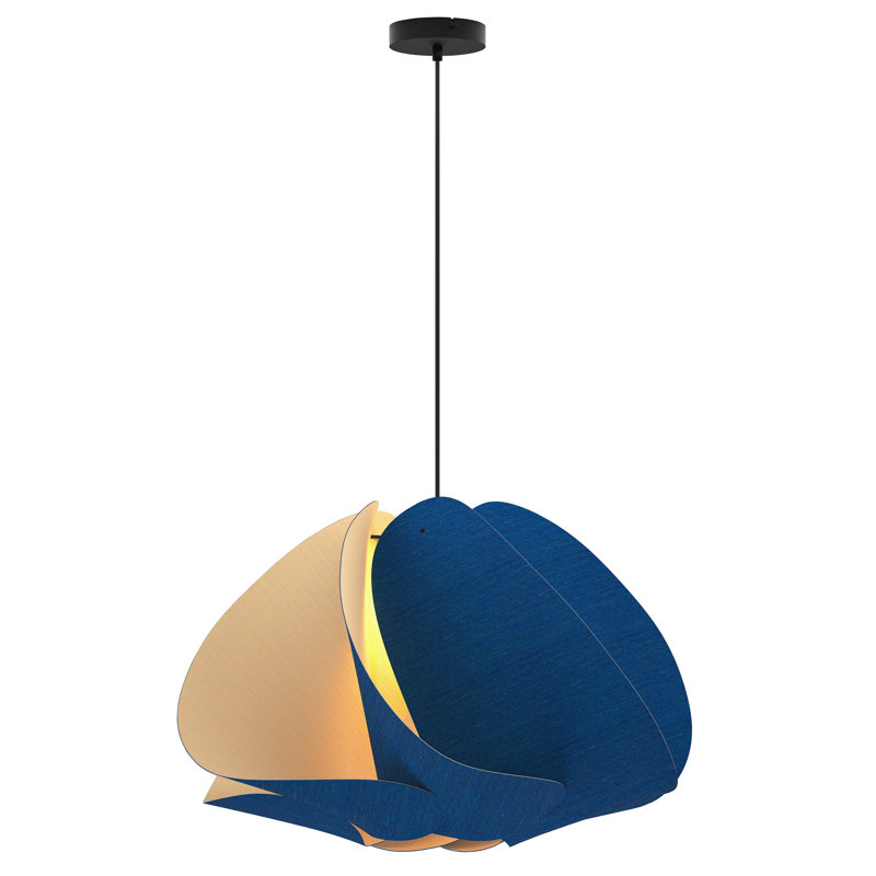 Luminaire suspendu Matilda, Bleu, H 15,8 po x l 26,8 po x P 26,8 po