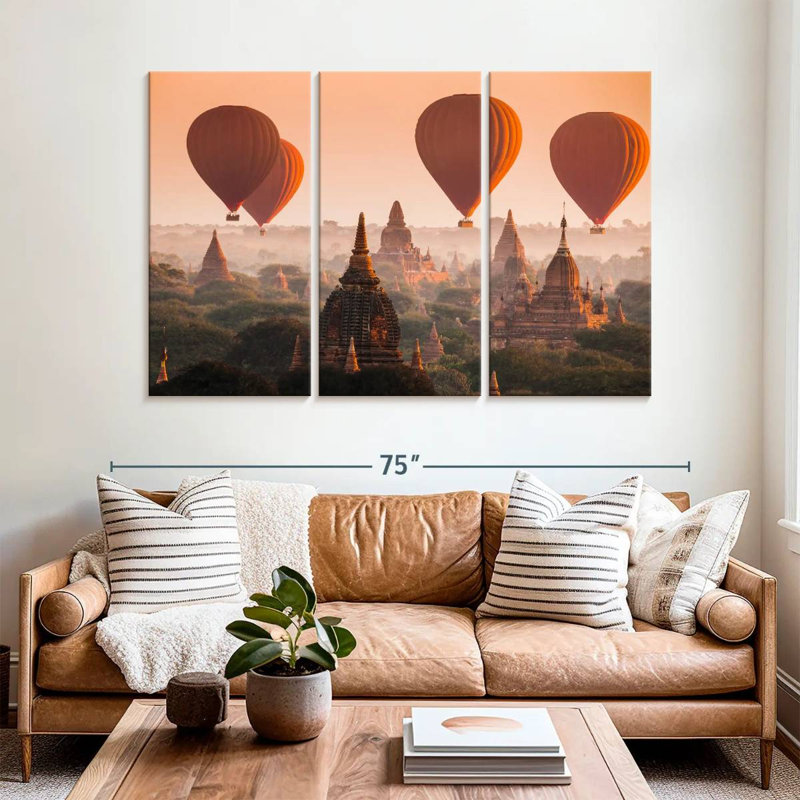 Mehar Ancient Myanmar Hot Air Balloons, 42" H x 65" W