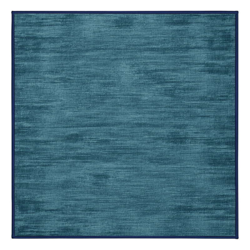 Machine Washable Solid Gray Area Rug, Square 3'