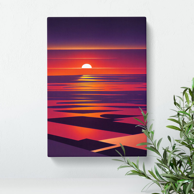 Bewitching Abstract Sunset - Unframed - Wrapped Canvas, 50cm H x 35cm W x 3cm D