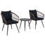 Ensemble bistro 3 pièces pour terrasse - Chaises de conversation modernes en osier avec table et coussins en verre-1495551744-1495551751