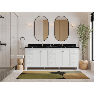 Bronya 84'' Double Bathroom Vanity with Quartz Top