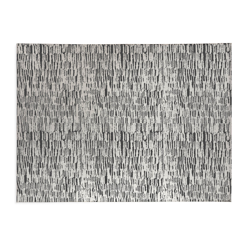 Tapis de bureau Strands, L 3 pi x L 2 pi, Ivoire/gris anthracite