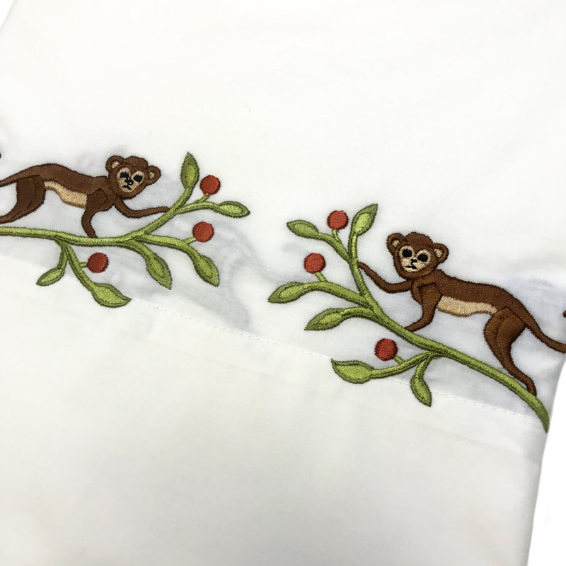 Monkey Jungle Percale Pillowcase, Standard