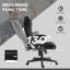 Fauteuil de bureau avec massage et chaleur, rembourré, hauteur de siège réglable, chauffage de bureau en velours noir 6 vibrations, siège, inclinable,