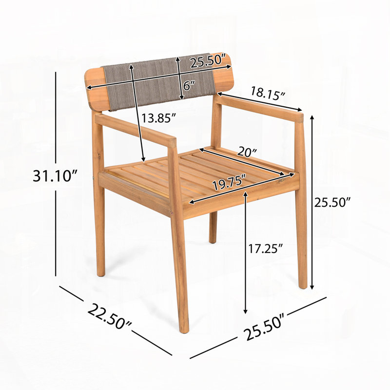 Chaise d'extérieur en bois d'acacia, Gris / teck