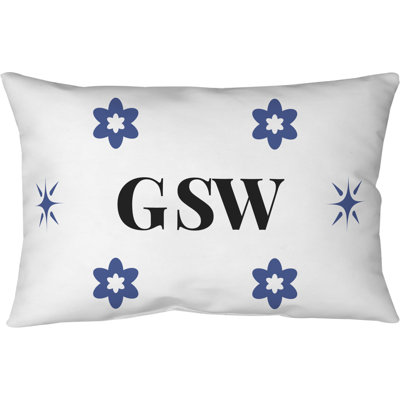 Coussin en polyester filé doré bleu doré blanc Golden State 25 po x 18 po