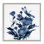 Indigo pivoines et libellules, estampe numérique, conception de Paul Brent