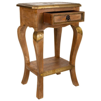 Sanes 38cm W Solid Wood Bedside Table