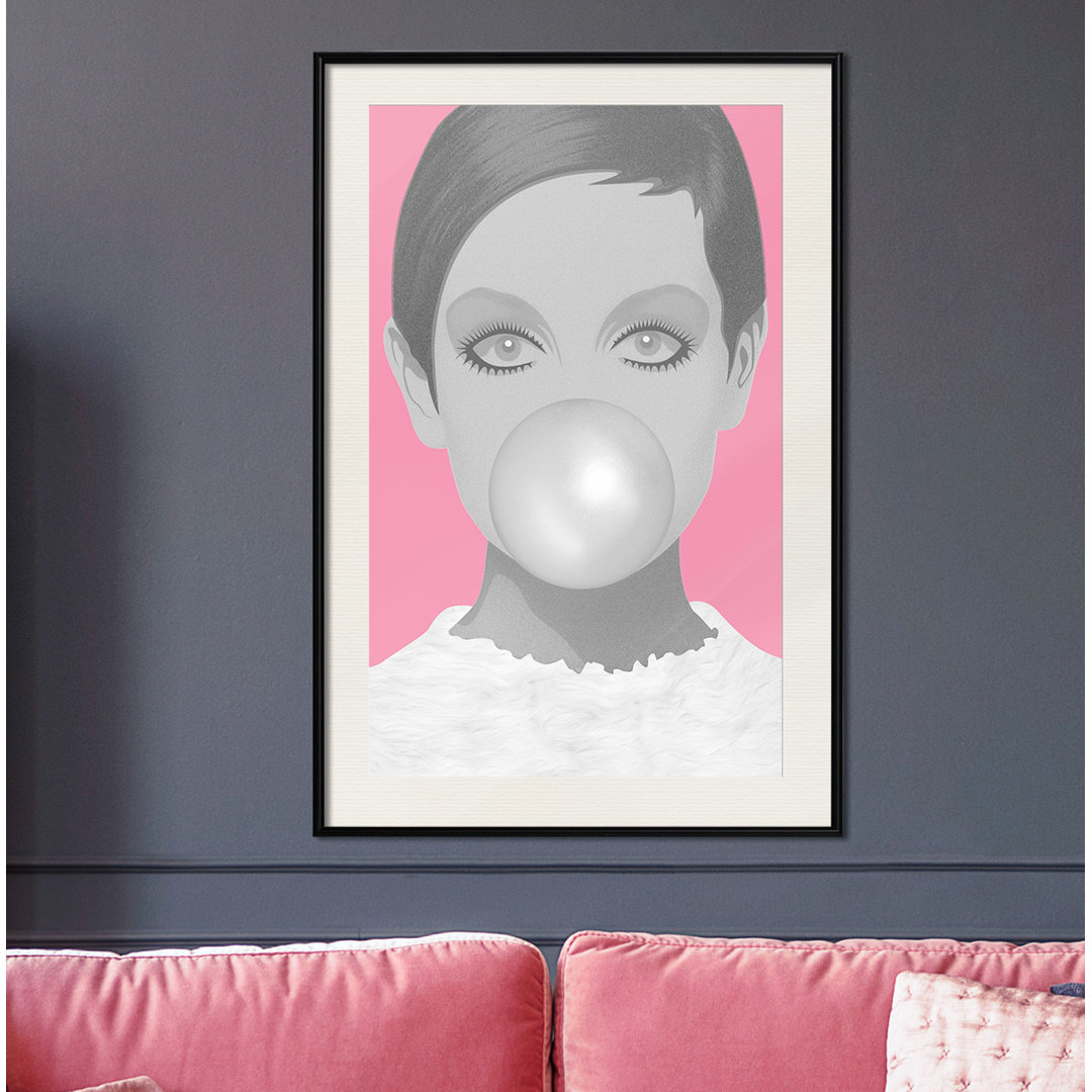 Gerahmter Grafikdruck Twiggy