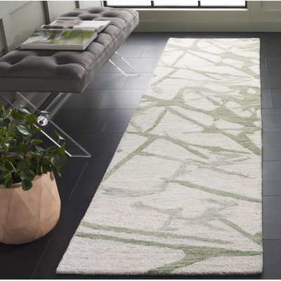 Tapis abstrait en laine / coton touffeté à la main Khloie
