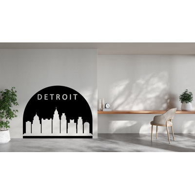 Detroit City Skyline Arch Wall Decal Vinyl Sticker City Detroit Wall Decal Vinyl Sticker Home Decor Headboard Decal Living Room Office 163LU