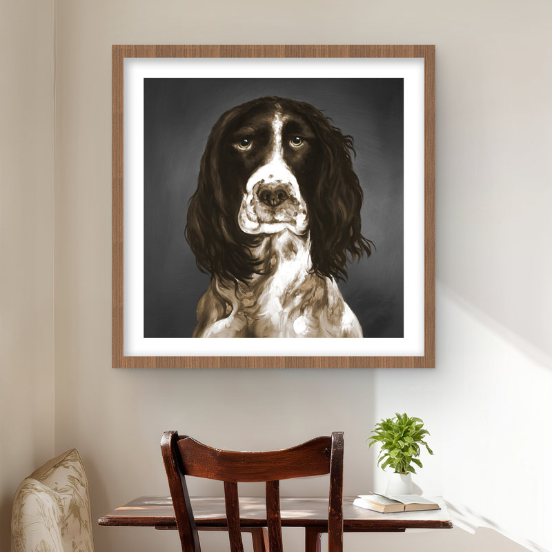 «Brown English Springer Spaniel», reproduction encadrée | Décoration intérieure