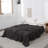 Linen Cotton Flat Sheet(Dark Grey,Twin)-127119694-127119708