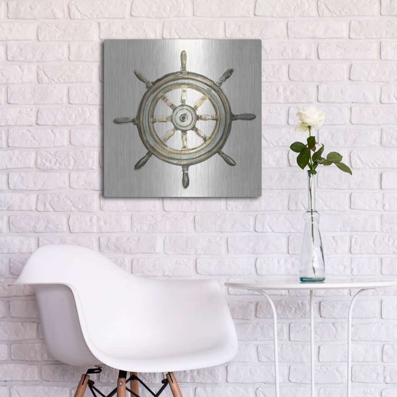  «At The Helm 2» par Emma Caroline, art mural en métal, 24 po x 24 po, H 24 po x l 24 po