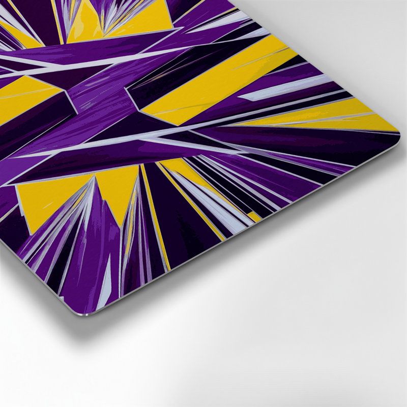 Hard Edge 10, art mural en métal mauve, H 16 po x l 16 po