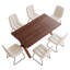 Ensemble de salle à manger de cuisine, table de salle à manger 63 po avec chaises rembourrées 32,8 po (table 6 chaises)-126089426-126089427-126089430