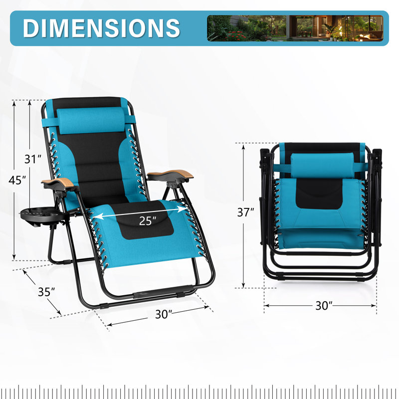 Fauteuil inclinable zéro gravité avec coussin Syril, Turquoise