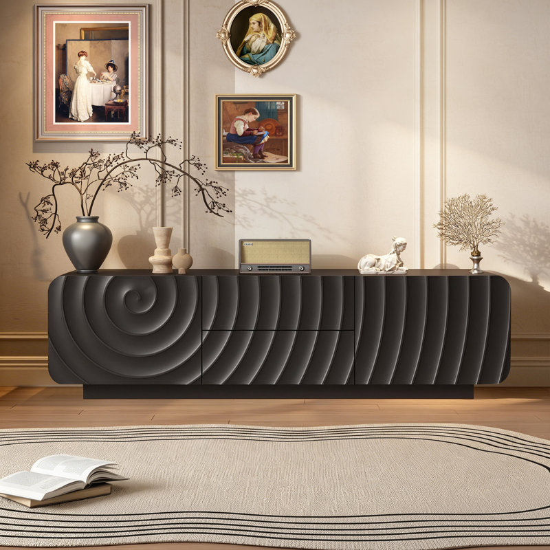 Meuble télé 58 po Modern, Noir