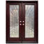 Porte d'entrée extérieure pré-montée en acajou prête à installer pour l'extérieur-63646197-63646199