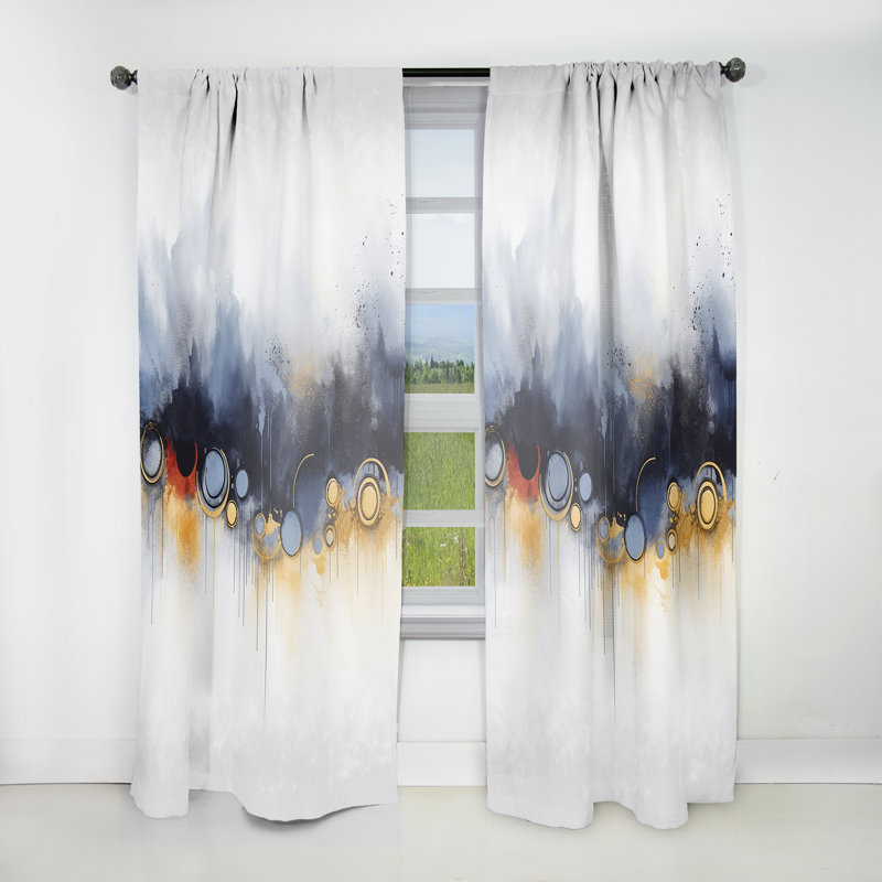 Arber - Rideau obscurcissant en velours Shapes Abstract - 1 panneau, L 52 po x L 63 po
