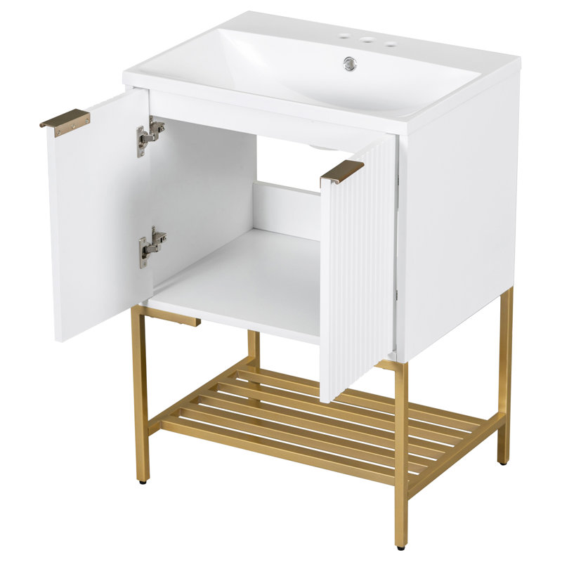 Meuble-lavabo de salle de bain élégant avec lavabo offrant beaucoup de rangement et un design moderne pour votre salle de bain.