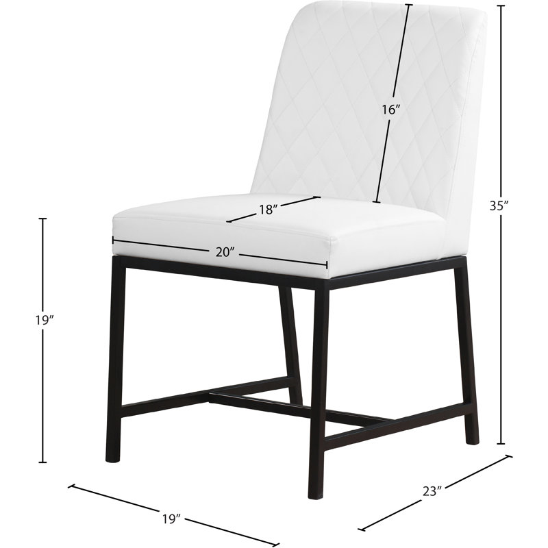 Bryce Upholstered Side Chair, White Vegan Leather