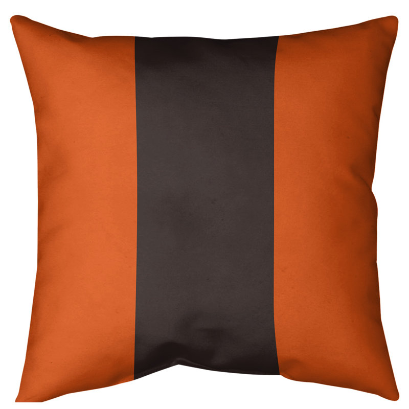 Housse de coussin, 20 po x 20 po, Orange / Brun, Faux lin