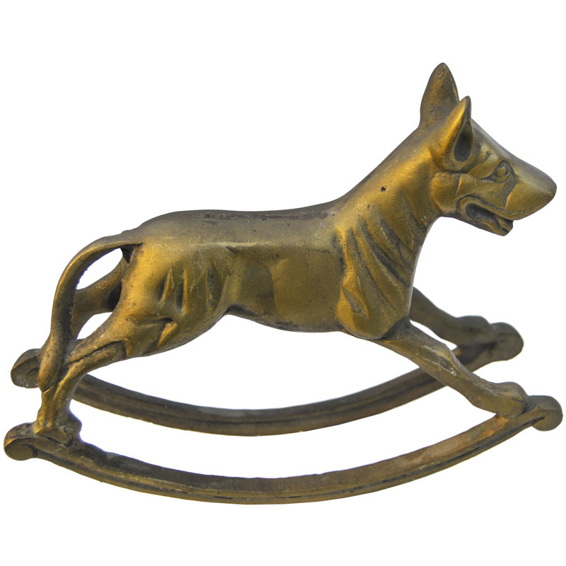 Midcentury Brass Rocking Dog