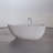 62.8" x 30.3" Bone Concrete Oval Deep Soaking Freestanding Bathtub-97549043