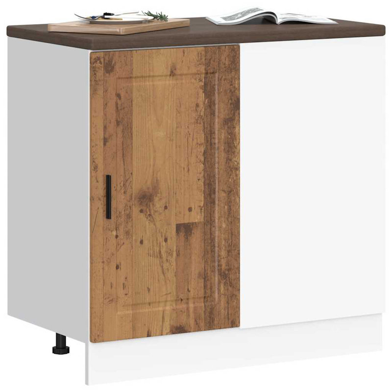 Latitude Run Kitchen Corner Base Cabinet Porto Engineered Wood, old wood