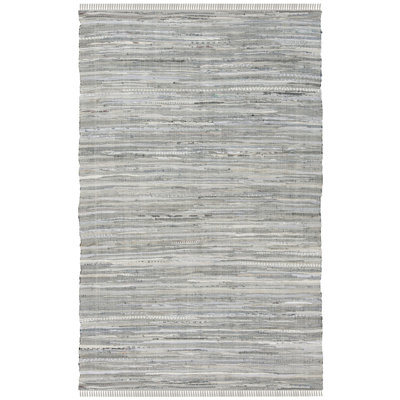 Wincanton Abstract Hand-Knotted Cotton Grey Area Rug