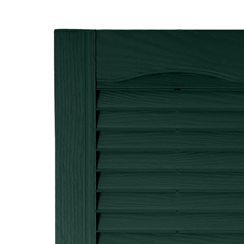 Volet à persiennes sur mesure avec dessus cathédrale, 50", Vert pin, 12"