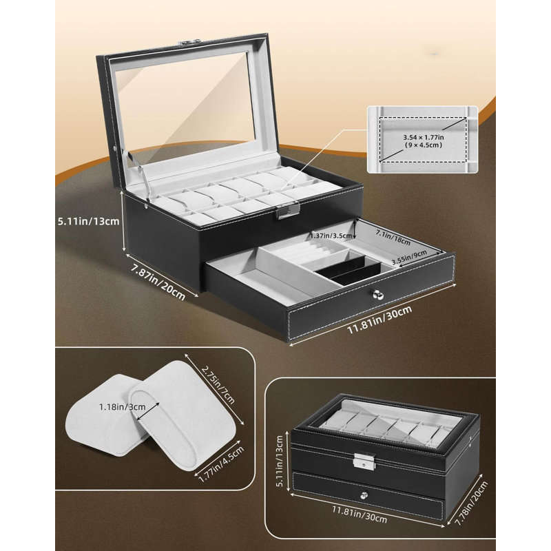 Watch Box +, Black/Grey