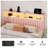 Berte Storage Upholstered Headboard With RGB LED Lights & Charging Station-114318248-114318249