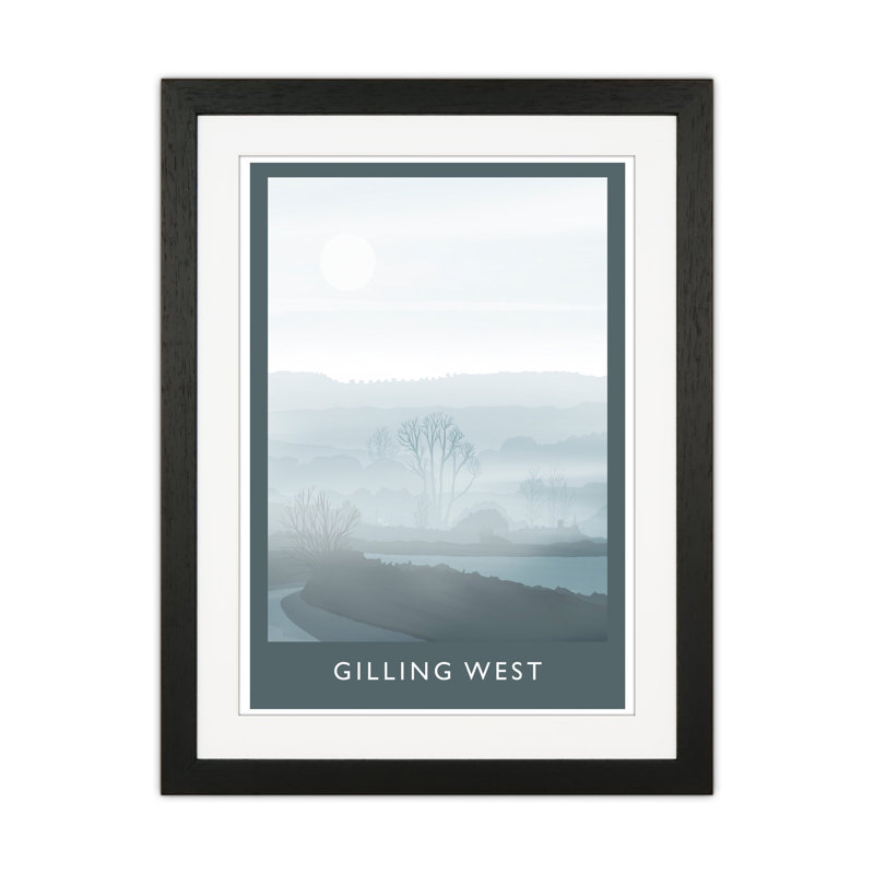 Gilling West (Winter) Portrait by Richard O'Neill - Print, 43.5cm H x 33.5cm W x 3cm D, Black Framed