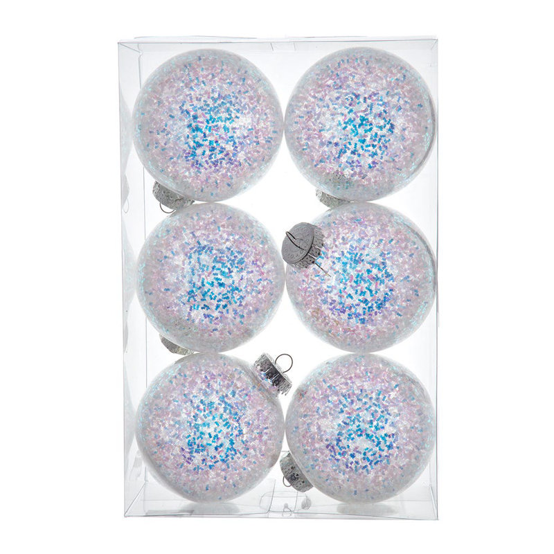 Ornements en forme de boule scintillante incassable 100mm 6 pièces Kurt Adler