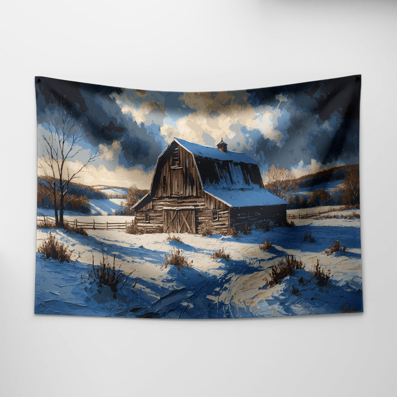 Tapisserie murale de Noël enneigée, 26 po x 36 po