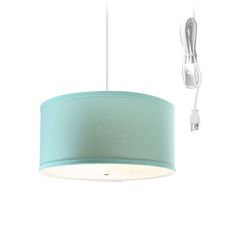 2 - Light Pendant, 7" H x 14" W x 14" D, Island Paradise Blue